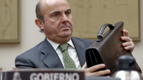 De Guindos en una comparecendia p&uacute;blica
