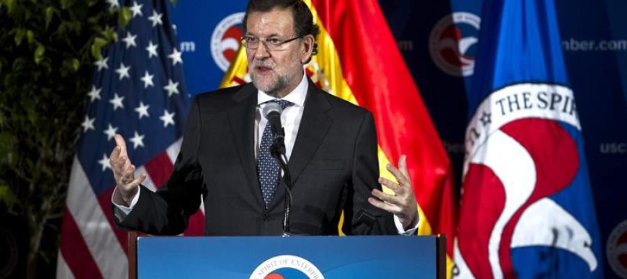 Mariano Rajoy, durante el discurso que ha ofrecido en la Cámara de Comercio de Washington Mariano Rajoy, durante el discurso que ha ofrecido en la Cámara de Comercio de Washington