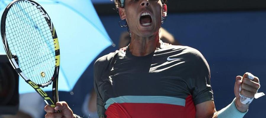 Rafa Nadal celebrando un punto Rafa Nadal celebrando un punto