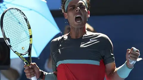 Rafa Nadal celebrando un punto Rafa Nadal celebrando un punto
