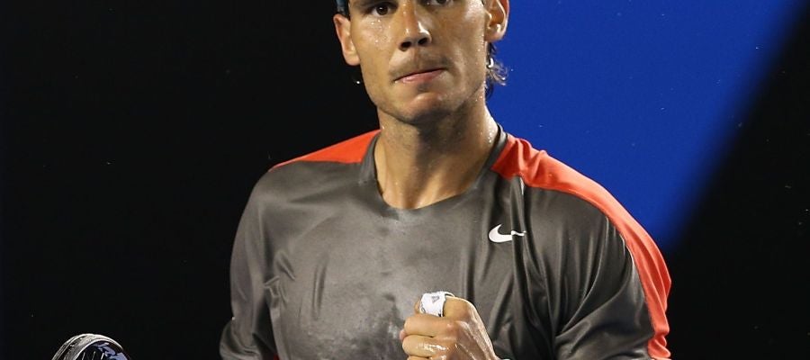 Rafa Nadal celebra un punto ganador ante Roger Federer en las semifinales del Open de Australia Rafa Nadal celebra un punto ganador ante Roger Federer en las semifinales del Open de Australia