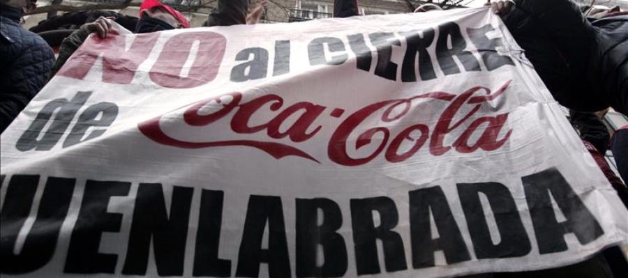 Imagen de las protestas por el ERE que Coca-Cola quiere llevar a cabo Imagen de las protestas por el ERE que Coca-Cola quiere llevar a cabo