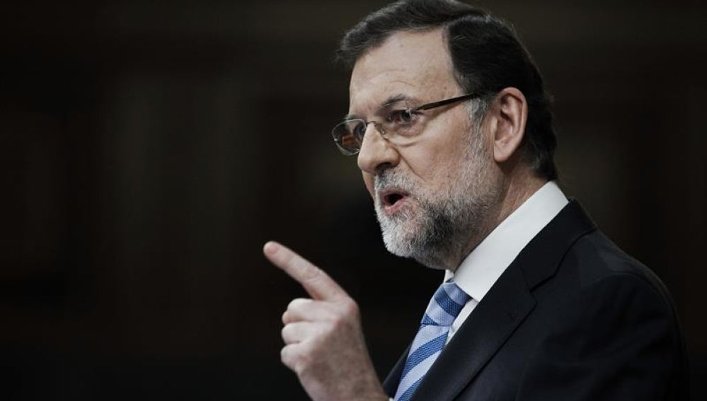 El presidente del Gobierno, Mariano Rajoy en su intervención en el Debate del estado de la Nación.