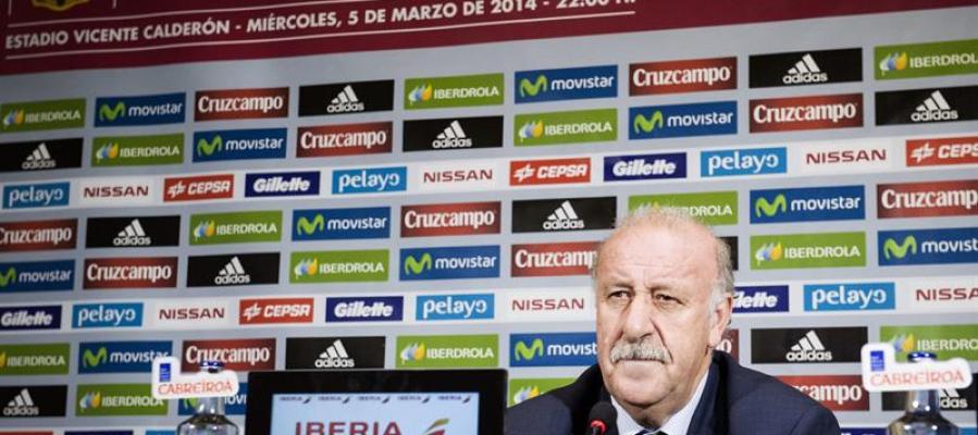 El seleccionador español, Vicente del Bosque, en la rueda de prensa El seleccionador español, Vicente del Bosque, en la rueda de prensa