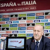 El seleccionador español, Vicente del Bosque, en la rueda de prensa El seleccionador español, Vicente del Bosque, en la rueda de prensa