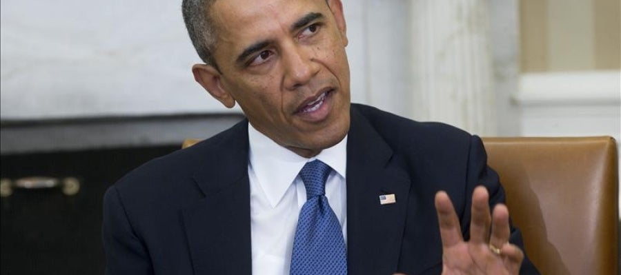 Barack Obama en una reunión en la Casa Blanca. Barack Obama en una reunión en la Casa Blanca.