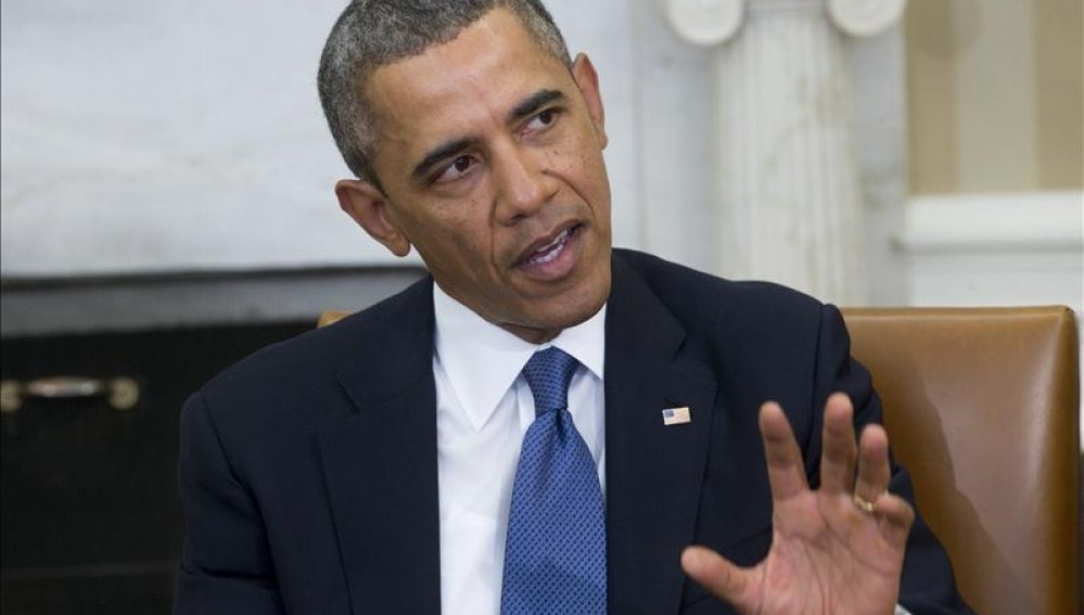 Barack Obama en una reunión en la Casa Blanca.