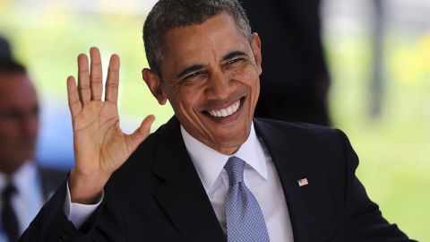 Barack Obama en la llegada a la Cumbre de Seguridad Nuclear en La Haya (Holanda)