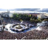 La Cibeles desde el aire tras un título del Real Madrid