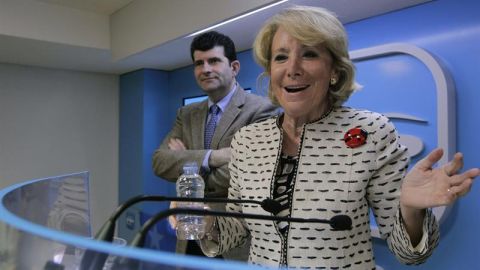 Esperanza Aguirre en rueda de prensa