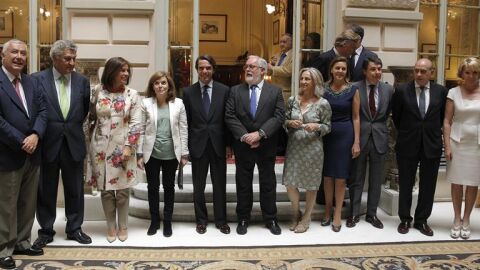 El PP arropa a Aznar en el &uacute;nico acto electoral en el que participa