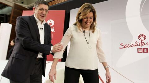 Patxi L&oacute;pez junto a Susana D&iacute;az en un mitin del PSOE