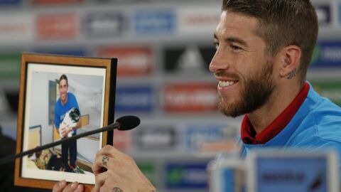 Sergio Ramos, durante el acto en el que fue nombrado embajador de UNICEF