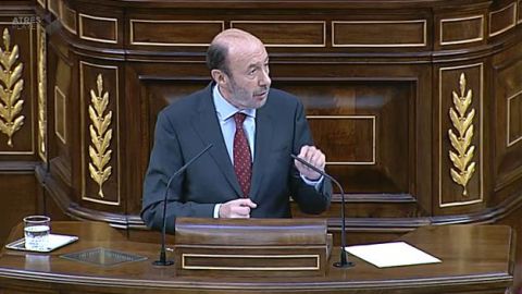 Rubalcaba en el pleno del Congreso
