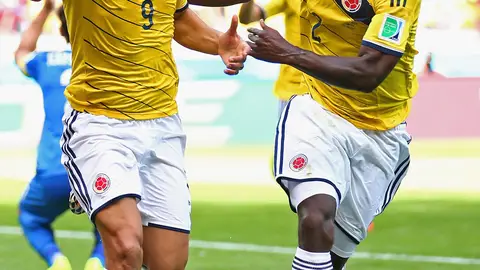 Teofilo Gutierrez celebra el segundo gol anotado Teofilo Gutierrez celebra el segundo gol anotado