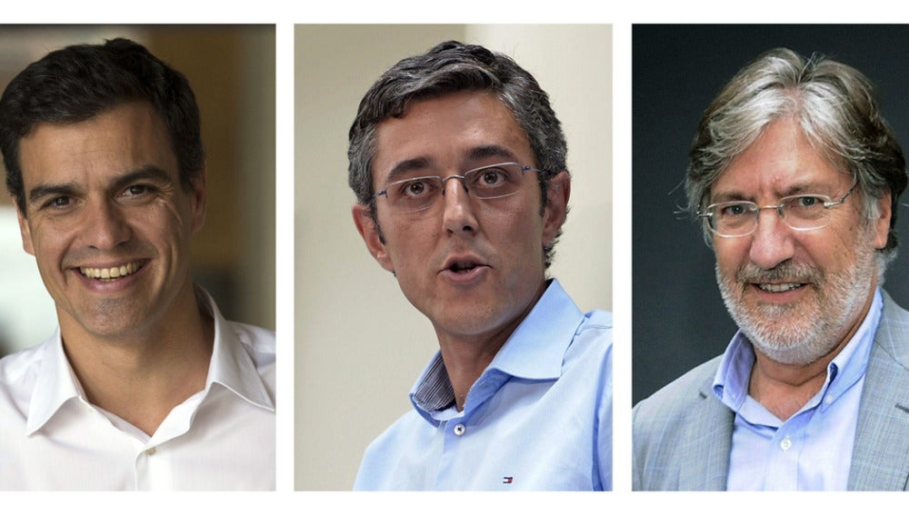 Los tres candidatos del PSOE