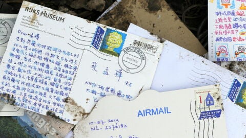 Varias postales y cartas selladas en Amsterdam permanecen entre los restos del avi&oacute;n de Malaysia Airlines siniestrado
