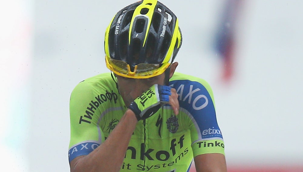 Alberto Contador, al final de una etapa del Tour