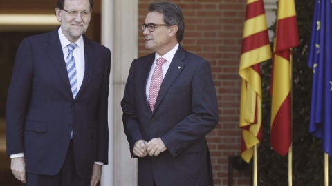 Artur Mas y Mariano Rajoy, antes de la reuni&oacute;n
