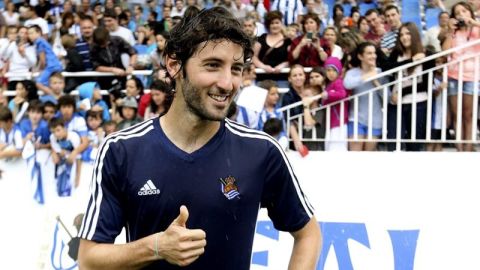 Esteban Granero, en su presentaci&oacute;n con la Real Sociedad