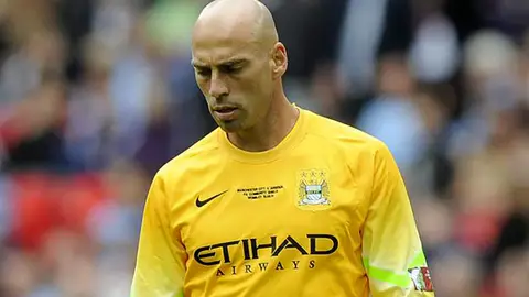 Willy Caballero, con el Manchester City Willy Caballero, con el Manchester City