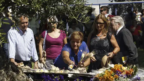 Ofrendas florales en el homenaje del accidente de Spanair Ofrendas florales en el homenaje del accidente de Spanair