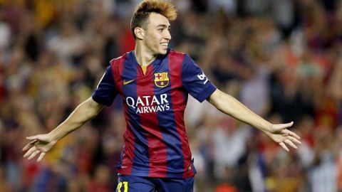 Munir celebra su primer gol en Primera Divisi&oacute;n