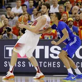 Pau Gasol, en el partido ante Francia Pau Gasol, en el partido ante Francia