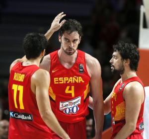 Ricky Rubio, Pau Gasol y Sergio Llull Ricky Rubio, Pau Gasol y Sergio Llull
