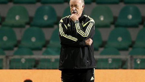 Del Bosque en un entrenamiento