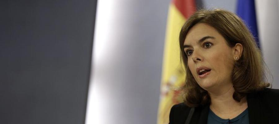 Soraya Sáenz de Santamaría en rueda de prensa Soraya Sáenz de Santamaría en rueda de prensa