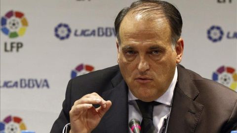 Javier Tebas en rueda de prensa