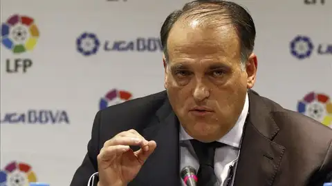 Javier Tebas en rueda de prensa Javier Tebas en rueda de prensa