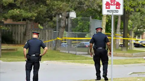 Imagen de archivo de agentes de policía de Canadá Imagen de archivo de agentes de policía de Canadá