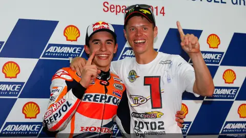 Tito Rabat, campeón del mundo de Moto 2, junto a Marc Márquez Tito Rabat, campeón del mundo de Moto 2, junto a Marc Márquez