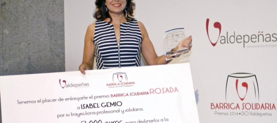 Isabel Gemio, premio Barrica Solidaria Isabel Gemio, premio Barrica Solidaria