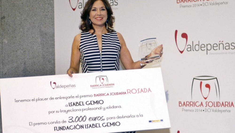 Isabel Gemio, premio Barrica Solidaria