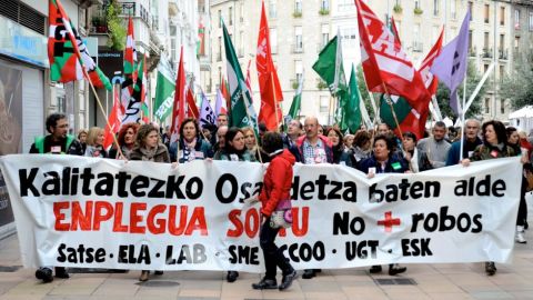 Manifestaci&oacute;n y huelga convocada en Osakidetza por los sindicatos en Gipuzkoa. 