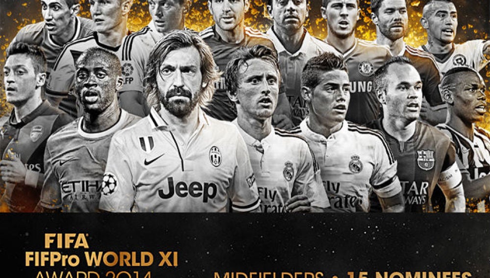 Los 15 centrocampistas nominados al XI del Fifpro