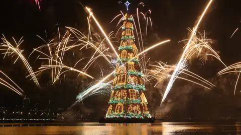 El peso del árbol flotante de Río de Janeiro es de 542 toneladas El peso del árbol flotante de Río de Janeiro es de 542 toneladas