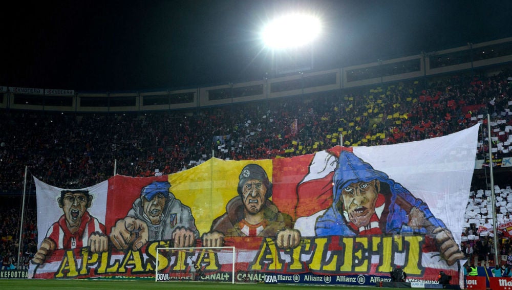 Grada del Vicente Calderón donde se ubica el Frente Atlético