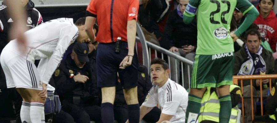 James Rodríguez, lesionado en el partido ante el Celta James Rodríguez, lesionado en el partido ante el Celta