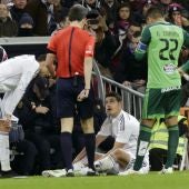 James Rodríguez, lesionado en el partido ante el Celta
