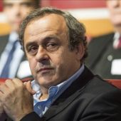 Michel Platini en una reunión de la UEFA