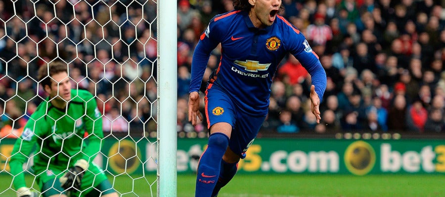 Falcao celebra el empate ante el Stoke Falcao celebra el empate ante el Stoke