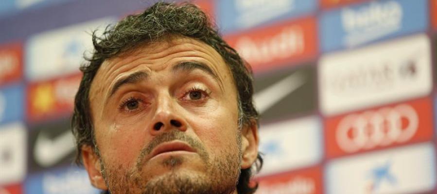 Luis Enrique en sala de prensa Luis Enrique en sala de prensa