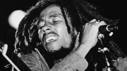 Bob Marley, durante un concierto Bob Marley, durante un concierto