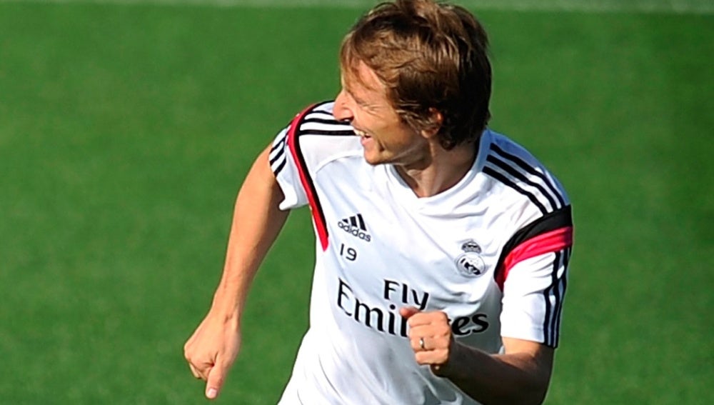 Luka Modric, en un entrenamiento del Real Madrid