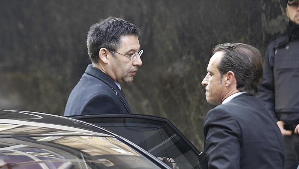 Bartomeu llega a la Audiencia Nacional para declarar como imputado por un delito fiscal en el fichaje de Neymar
