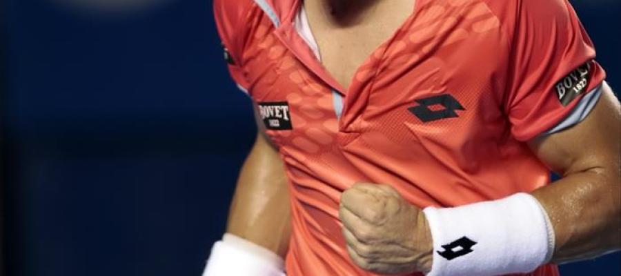 El español David Ferrer celebra un punto ante el bosnio Marinko Matosevic El español David Ferrer celebra un punto ante el bosnio Marinko Matosevic